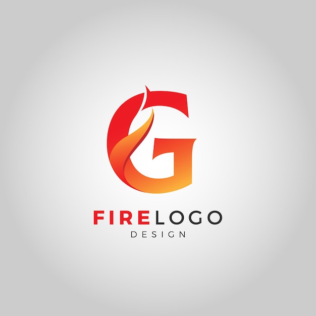 Vecteur logo du feu avec la lettre g