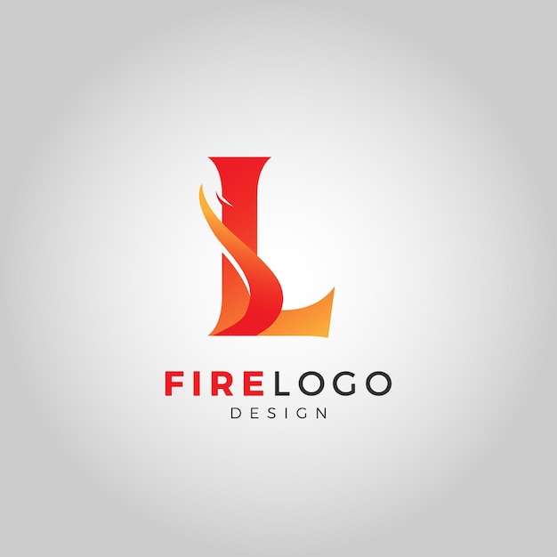 Vecteur logo du feu avec la lettre l