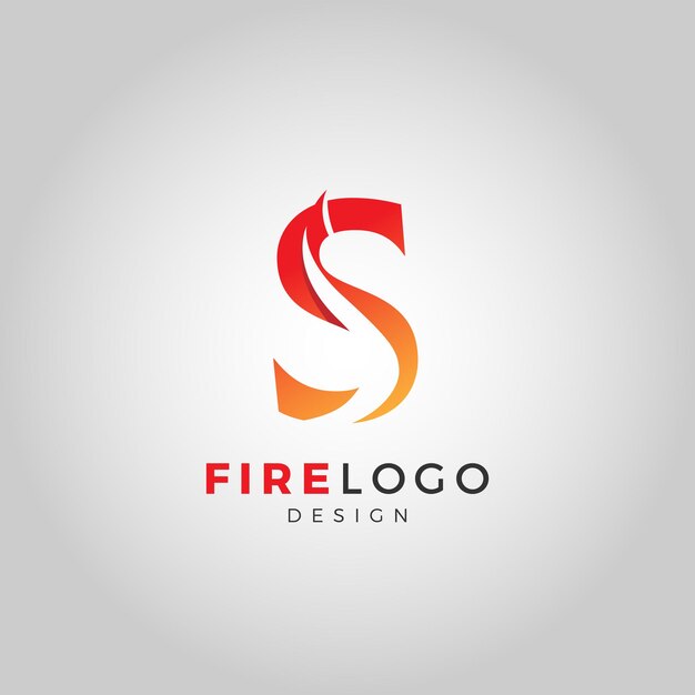 Vecteur logo du feu avec une lettre