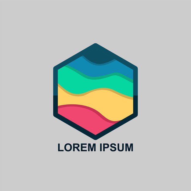 le logo du gradient hexagonal vectoriel est coloré