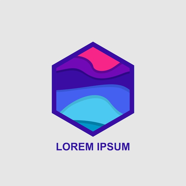 le logo du gradient hexagonal vectoriel est coloré