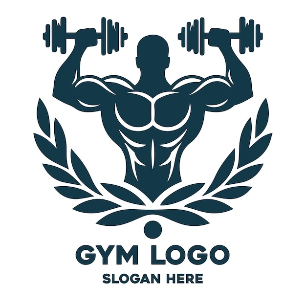 Vecteur le logo du gymnase, le logo de l'entraînement musculaire, le logo du centre de développement musculaire et le logo de la musculation.