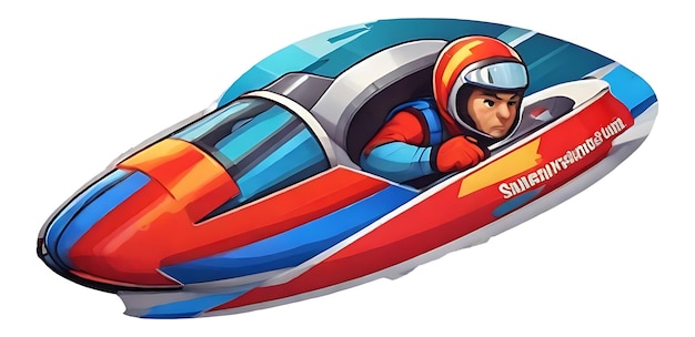 Vecteur le logo du jeu de bobsleigh