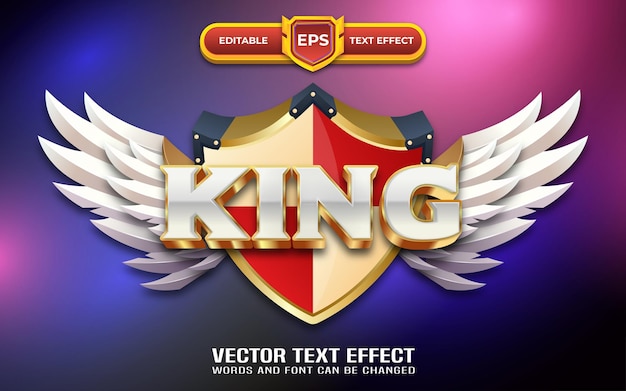 Logo Du Jeu King 3d Avec Effet De Texte Modifiable