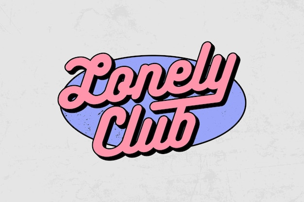 Le logo du Lonely Club est une typographie de streetwear citant le design graphique.