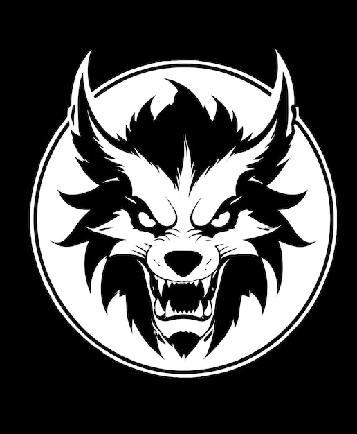 Vecteur le logo du loup en colère