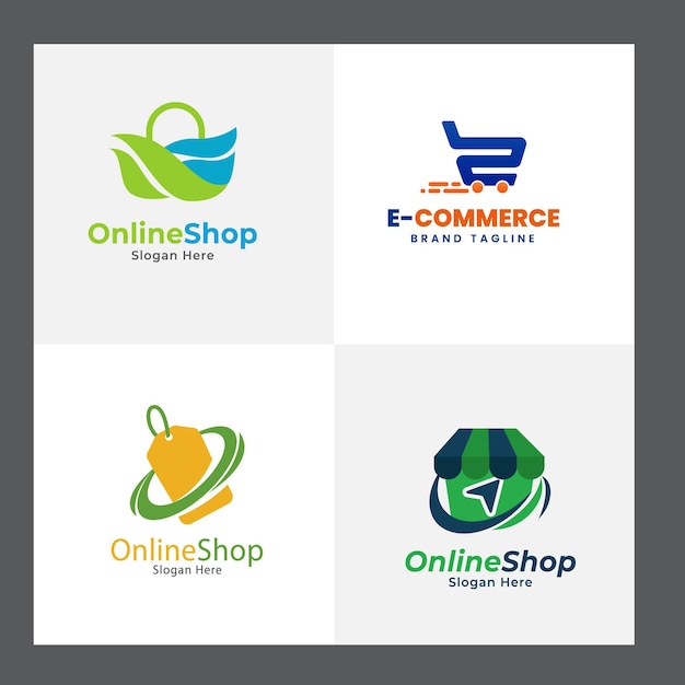 Logo du magasin d'achat avec bulle de chat Icône du magasin en ligne logo minimaliste simple signe illustration vectorielle
