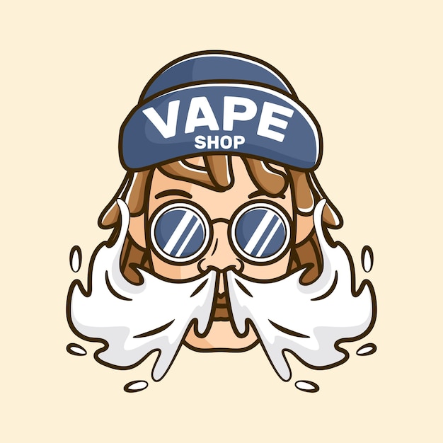 Logo du magasin de vapotage dessiné à la main