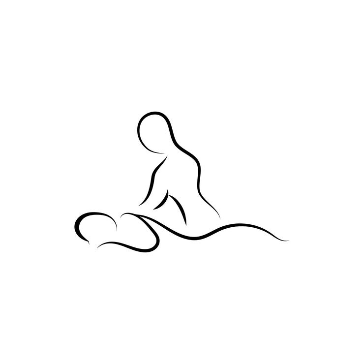 Vecteur logo du massage du corps apaisant