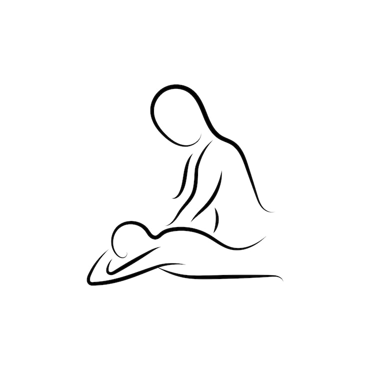 Vecteur logo du massage du corps apaisant