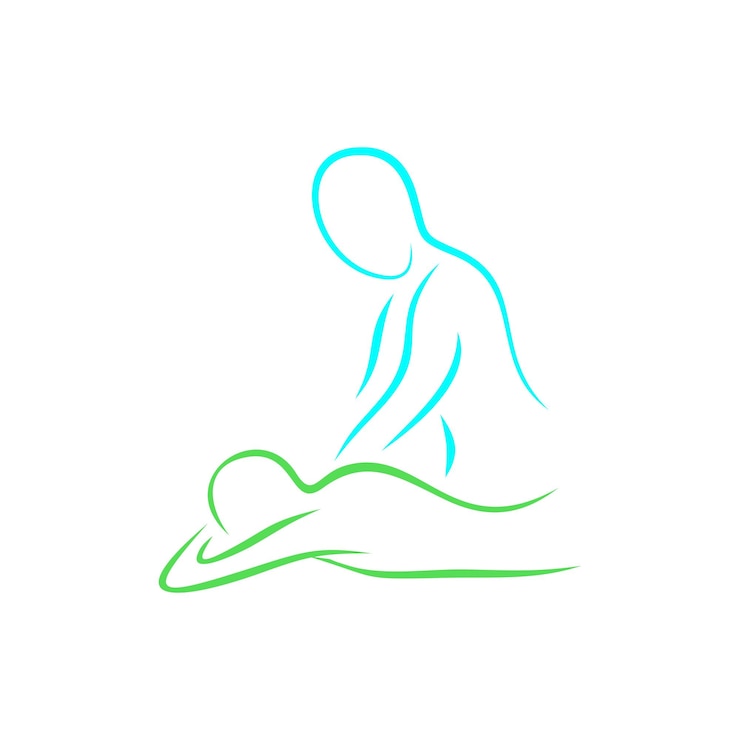 Vecteur logo du massage du corps apaisant