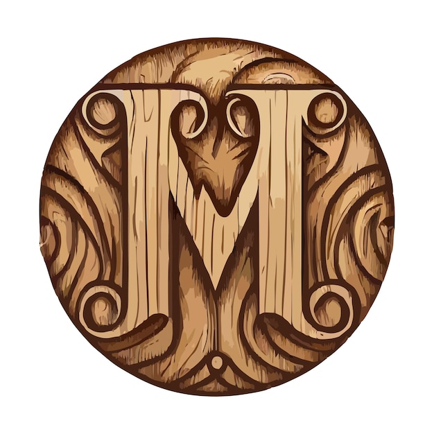 Vecteur logo du monogramme en bois 9