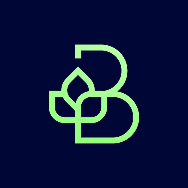 logo du monogramme de la lettre B de l'alphabet
