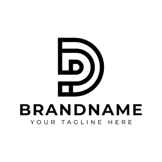Logo du monogramme des lettres DP adapté à toute entreprise avec les initiales PD ou DP