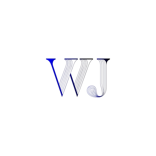 Vecteur le logo du monogramme wj