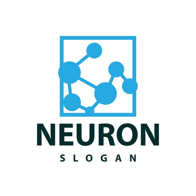 Le logo du neurone est une conception simple du modèle de la technologie des particules de la cellule de réseau.