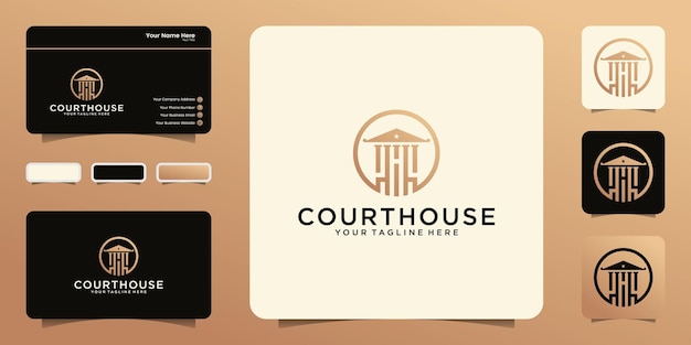 Logo Du Palais De Justice Avec Inspiration Cercle Et Carte De Visite