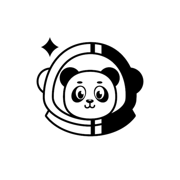 Vecteur le logo du panda astronaute