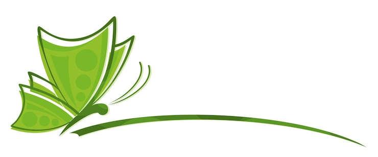 Vecteur un logo du papillon vert stylisé
