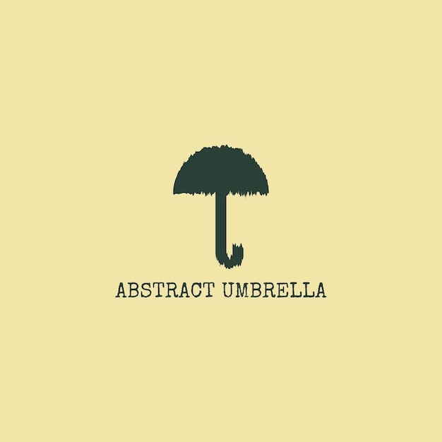 Vecteur logo du parapluie abstrait en couleur foncée