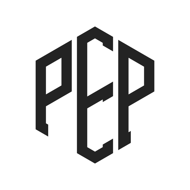 Le logo du PEP est constitué d'une lettre initiale, d'un monogramme et d'une forme hexagonale.