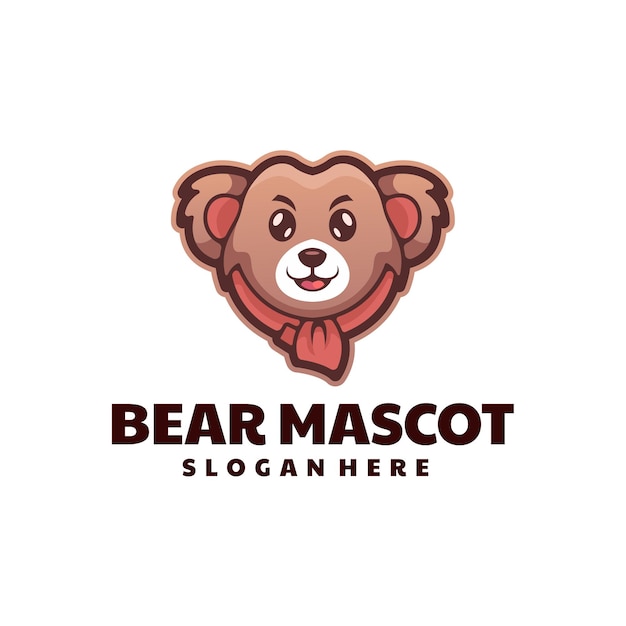 Logo Du Personnage De Dessin Animé Cute Bear