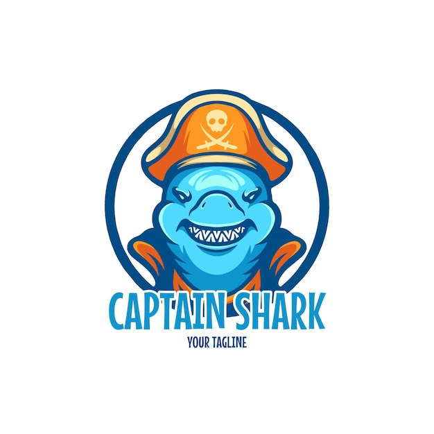 Logo Du Personnage Du Capitaine Shark