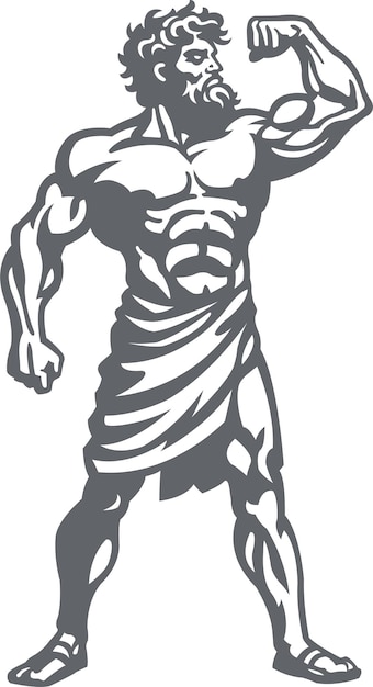 Vecteur le logo du personnage de mighty hercules