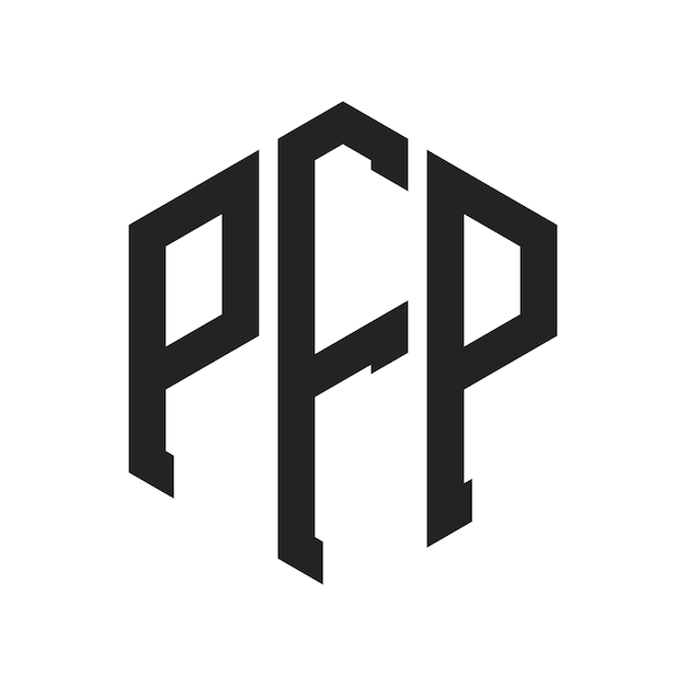 Logo du PFP Design Lettres initiales Monogramme du PFP Logo en forme d'hexagone