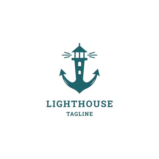 Logo Du Phare D'ancre. Logo De Style Plat.