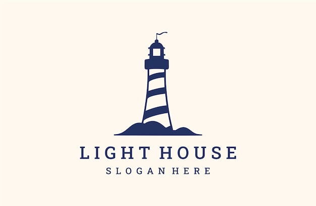 Vecteur le logo du phare a une forme simple et moderne