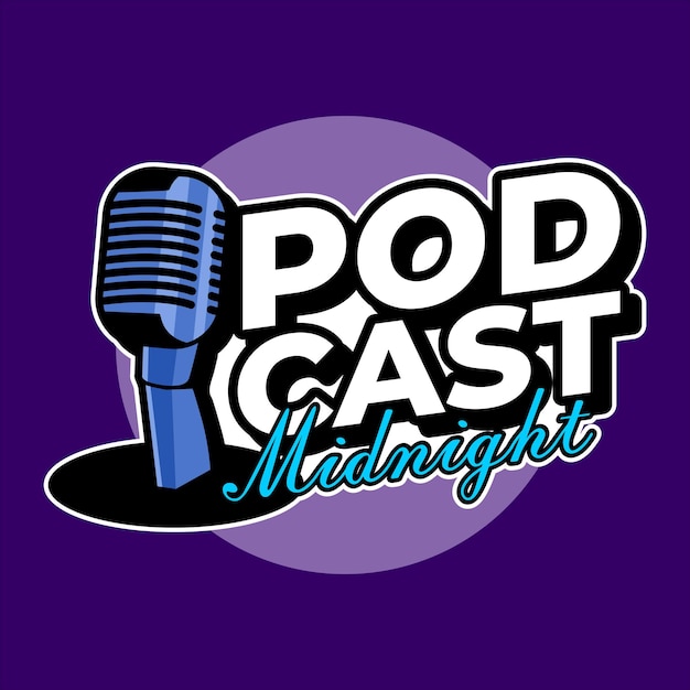 Vecteur logo du podcast de minuit