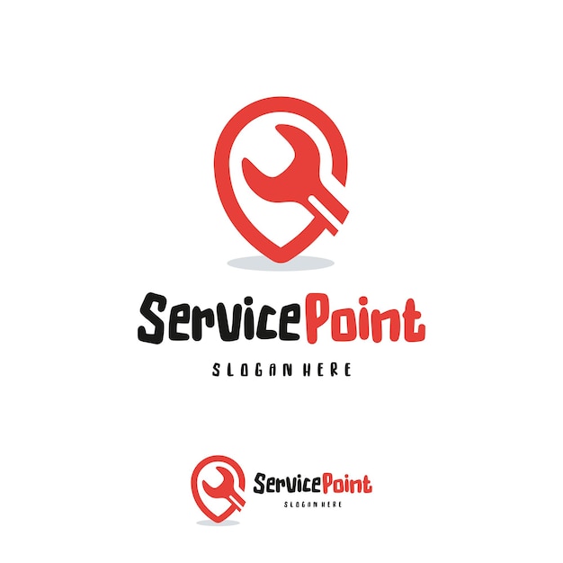 Le Logo Du Point De Service Conçoit Le Vecteur De Concept, Modèle D'icône De Symbole De Logo De Centre De Service