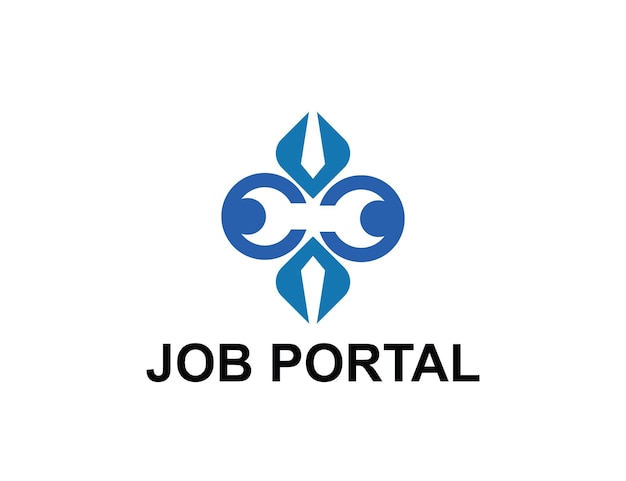 Vecteur logo du portail d'emploi abstrait et attaché