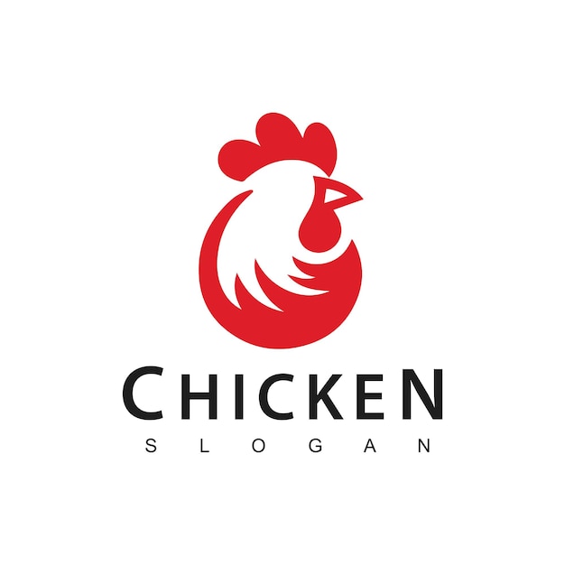 Logo du poulet symbole du poulet icône vectorielle illustration de restaurant de restauration rapide et icône de volaille