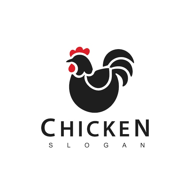 Logo du poulet symbole du poulet icône vectorielle illustration de restaurant de restauration rapide et icône de volaille