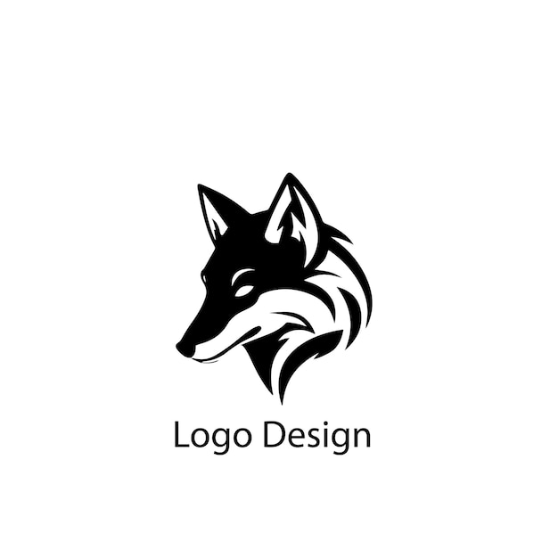 logo du renard icône plate simple sur fond blanc