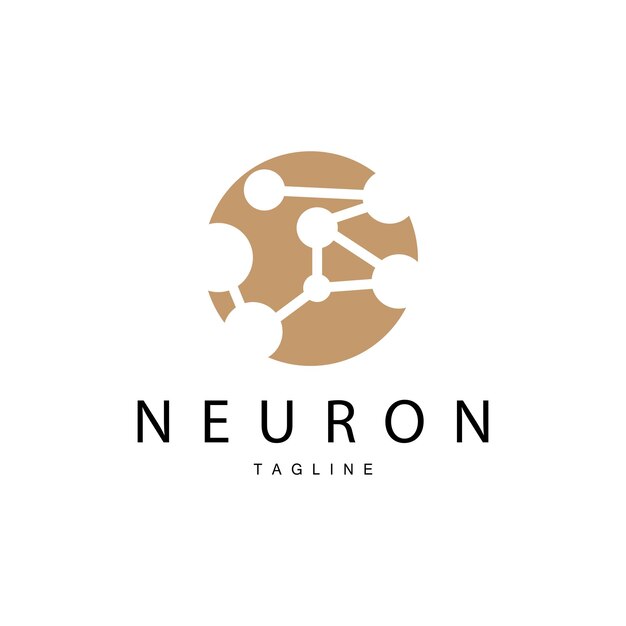 Logo Du Réseau D'adn Cellulaire De Neurones, De La Technologie Vectorielle Et Des Particules, D'une Illustration Simple Et D'une Conception De Modèle