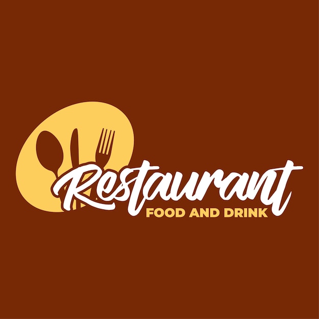 Vecteur logo du restaurant élégant stylisé avec une silhouette de coutellerie