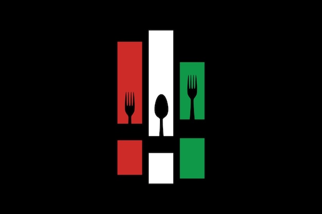 Vecteur logo du restaurant avec icône cuillère et fourchette, concept moderne de lignes.