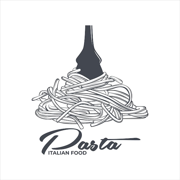 Logo Du Restaurant De Pâtes Silhouette élégante