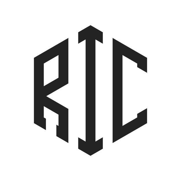 Le logo du RIC est constitué d'une lettre initiale, d'un monogramme et d'une forme hexagonale.