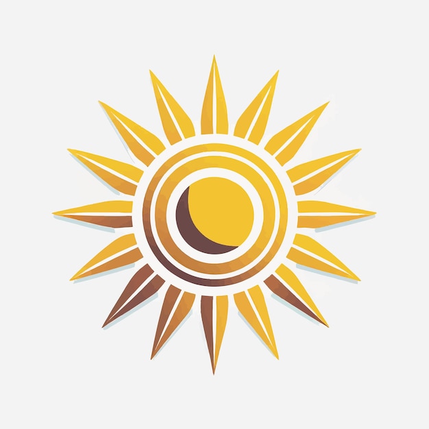 Vecteur logo du soleil jaune sur un fond blanc