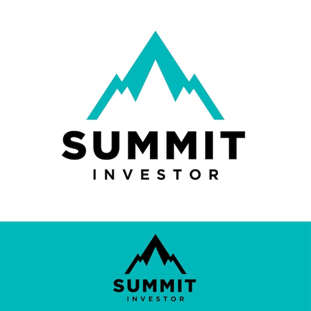 Vecteur logo du sommet de la montagne pour la société d'aventure et de voyage