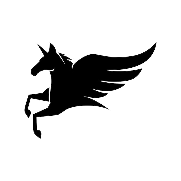 Vecteur logo du vecteur volant de la licorne