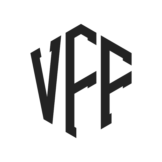 Logo du VFF Design Lettres initiales Monogramme du VFF Logo en forme d'hexagone