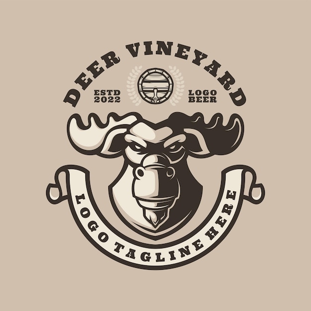 Vecteur logo du vignoble de cerf