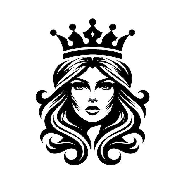 Logo Du Visage De Beauté Monochrome à L'éclat Gracieux