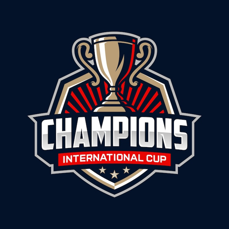Vecteur logo de l'e-sport mascotte du trophée du champion pour votre équipe d'élite