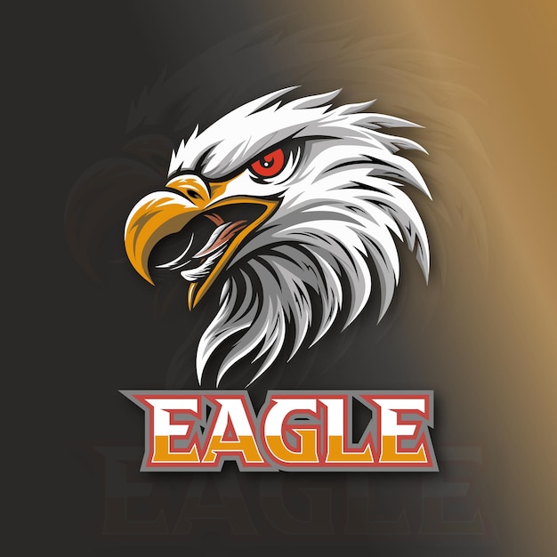 Vecteur logo de l'e-sport de la mascotte de la tête de l'aigle